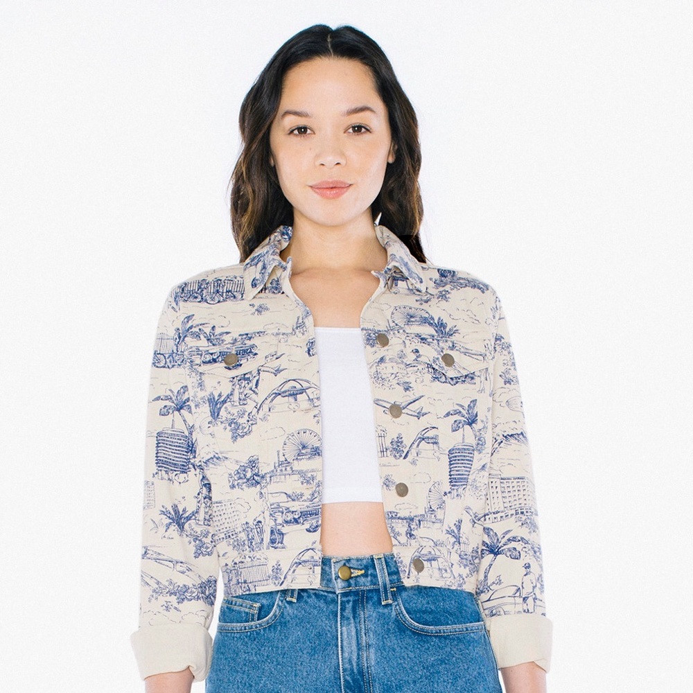 American Apparel Print Denim Jacket - Toile de LA